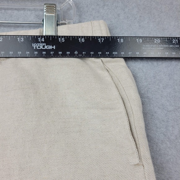 J Jill Pants‎ Womens Medium Petite Linen Blend Cropped Embroidered Hem WTP24882 - Picture 7 of 16